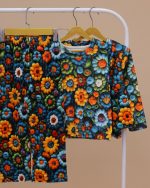 بلوز شلوار مخمل نانو 5 بعدی گل گلی family - Image 6