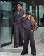 سویشرت کراپ و شلوار ست مادر دختری