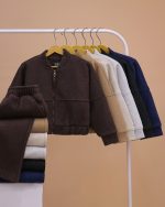 سویشرت کراپ و شلوار ست مادر دختری - Image 5